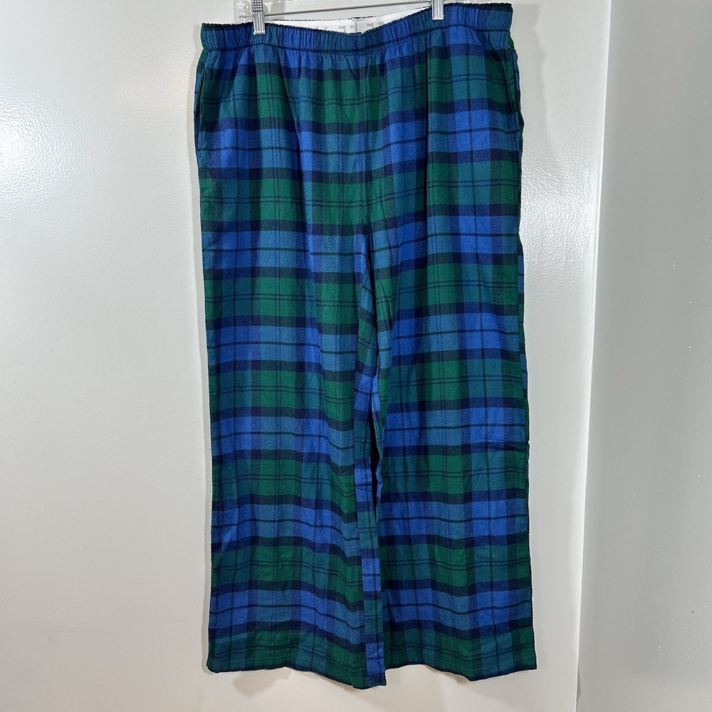 American Eagle Size XL Navy Green Plaid Flannel Pajama Jogger Pants Mens NWT